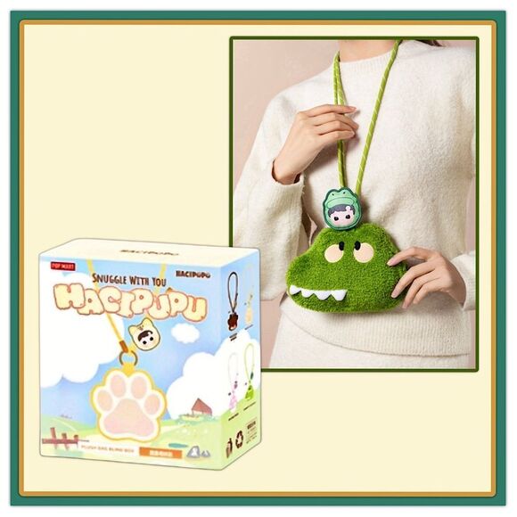 Pop Mart Haci Pupu Snuggle With You Plush Bag Grumpy Crocodile - Picture 16 of 16